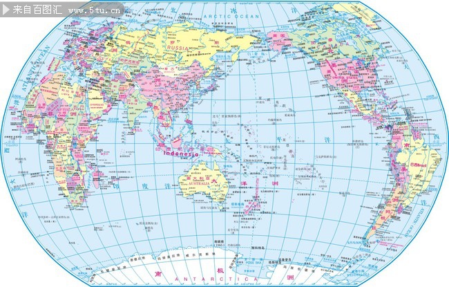 世界地图精细版 标注世界主要城市
