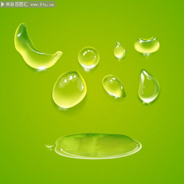 绿色环保水滴形状PSD素材