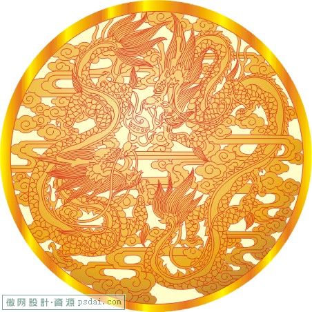 精美龙图腾龙矢量图