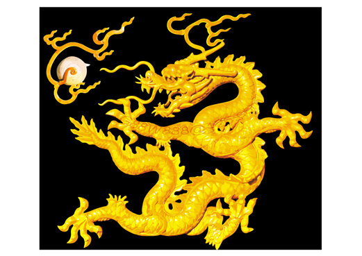 自己勾画的金色矢量龙