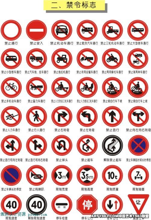 交通标志大全cdr