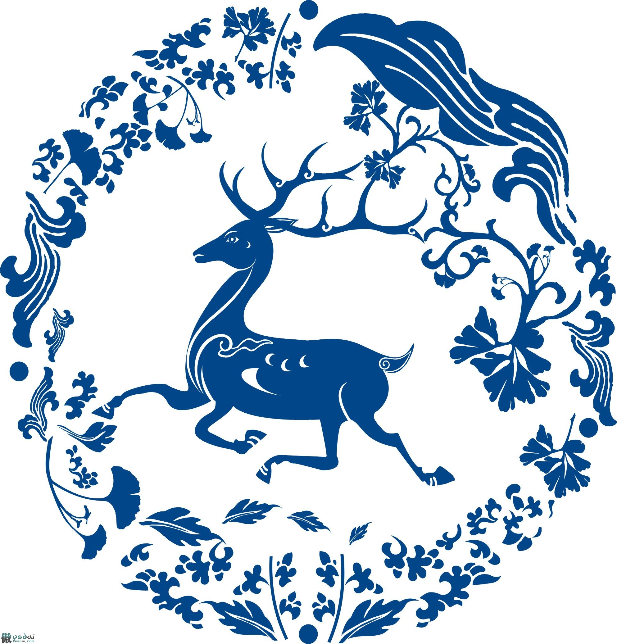 极品鹿图腾矢量素材