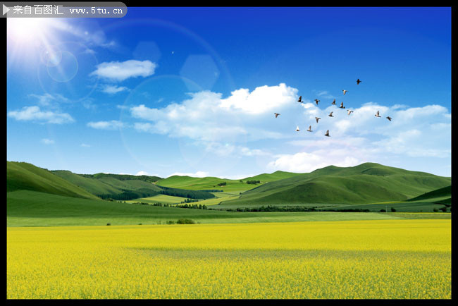 草原自然风景psd分层素材