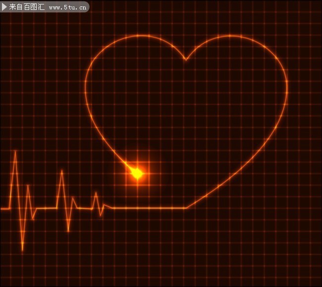 创意爱心心电图矢量素材