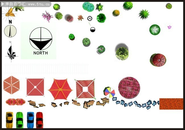 园林顶视图元素