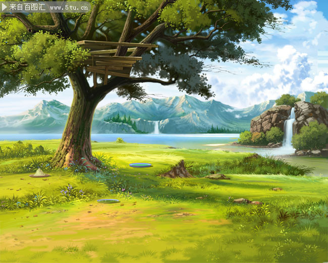 卡通树背景图片