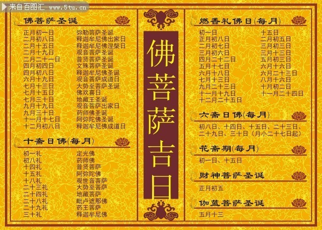 佛菩萨吉日图片