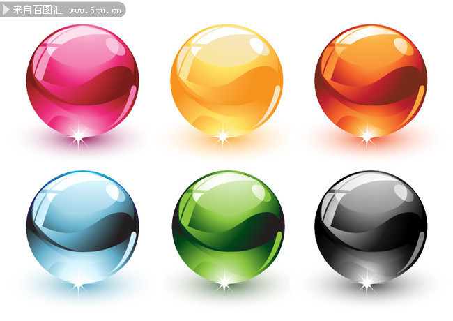 彩色水晶球矢量素材