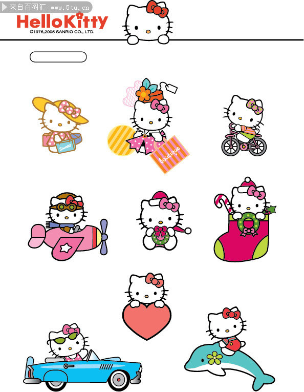 kitty猫造型矢量图片