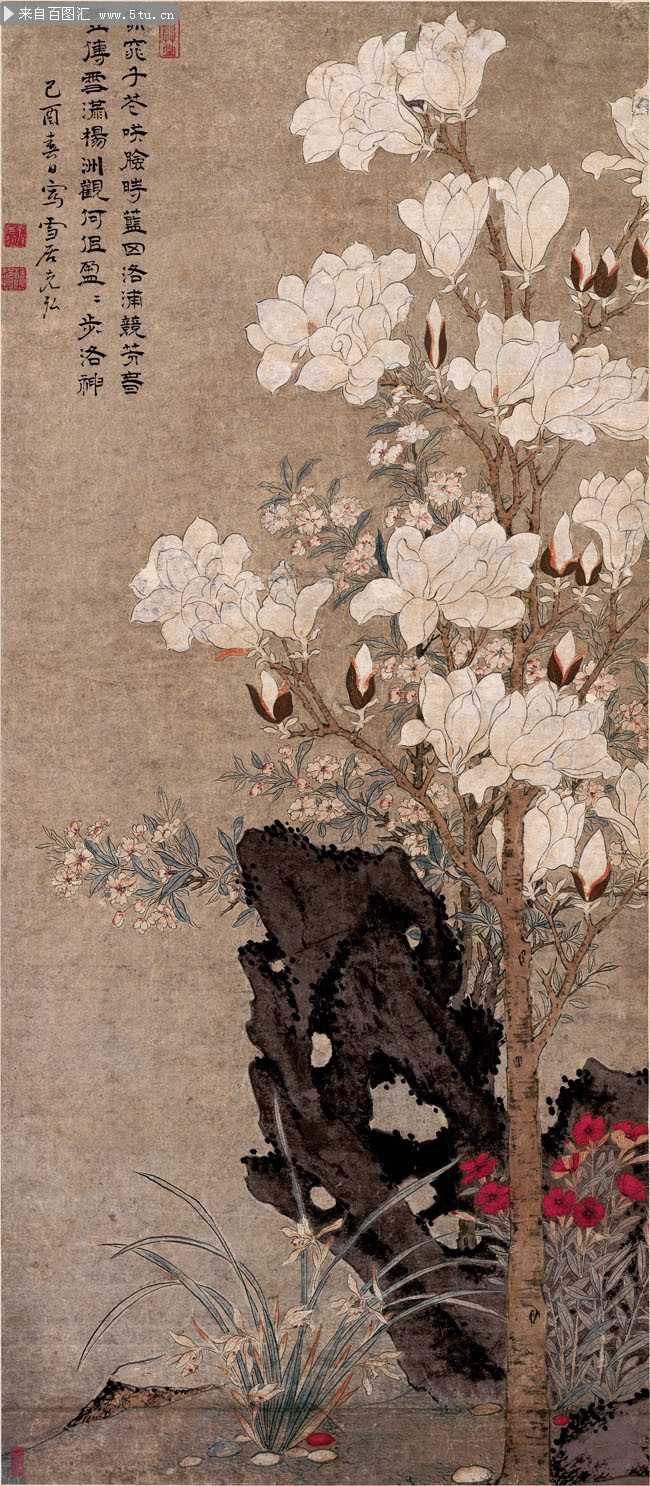 玉堂芝兰图-纸-明代孙克弘