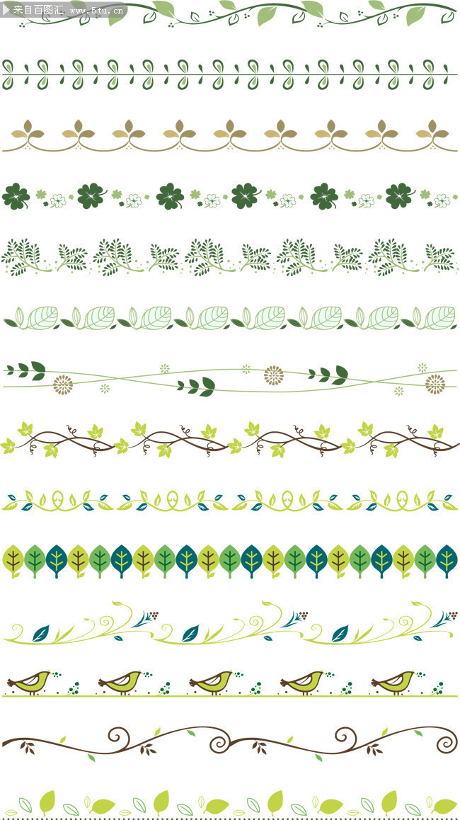 植物花纹花边-矢量素材-百图汇设计素材