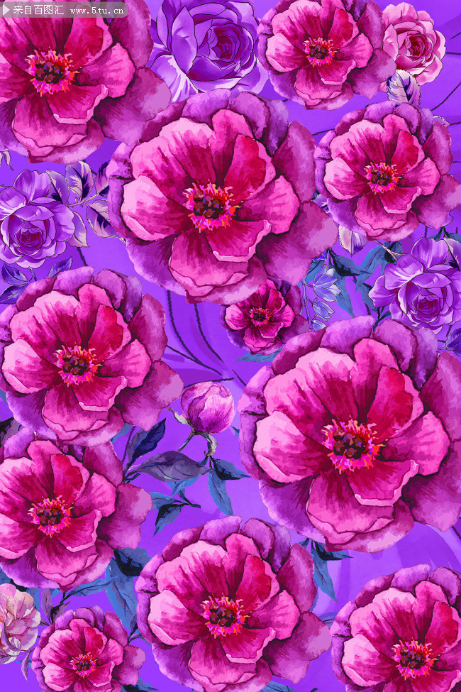 水彩花朵背景图片素材