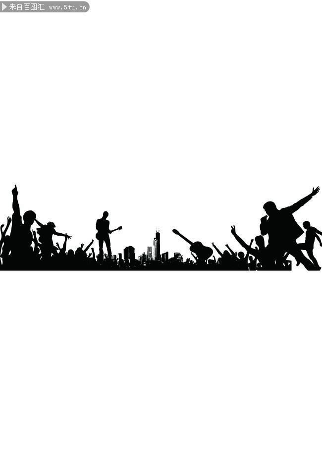 乐队剪影插画图片素材