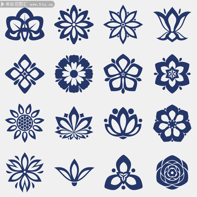 简洁花纹矢量图片下载