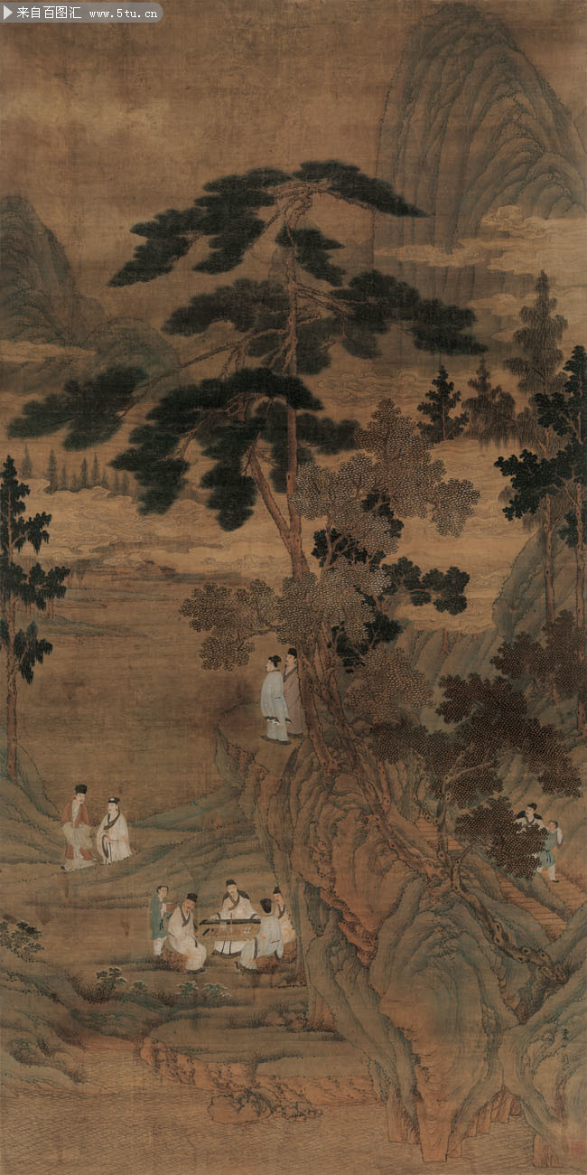 明-周臣-香山九老图 山水人物