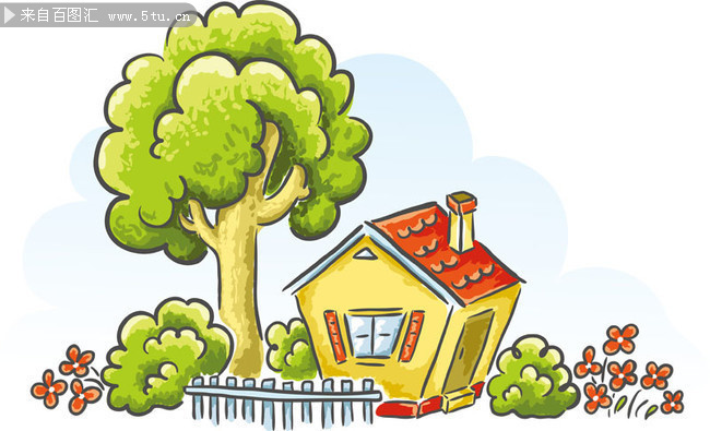 卡通房子矢量图片素材