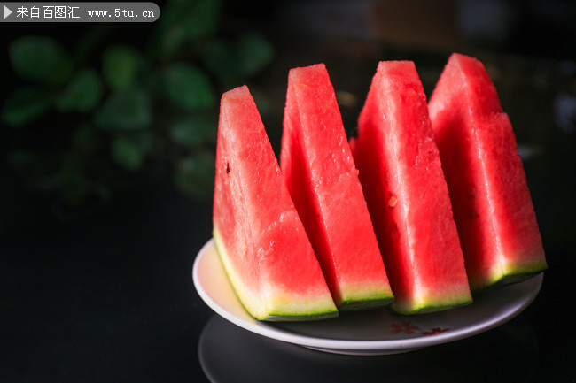 切成片的西瓜水果高清图片