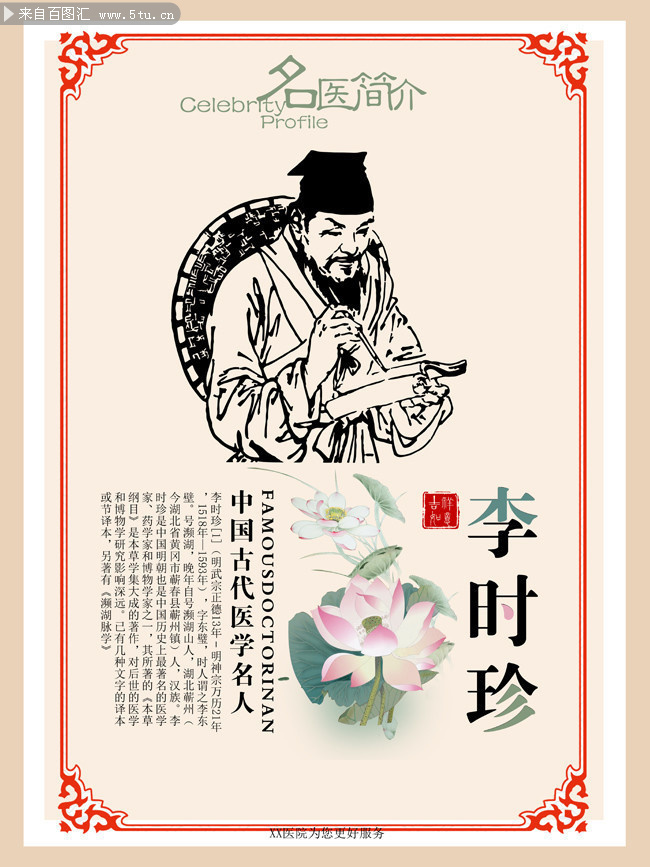 古代名医李时珍挂图图片