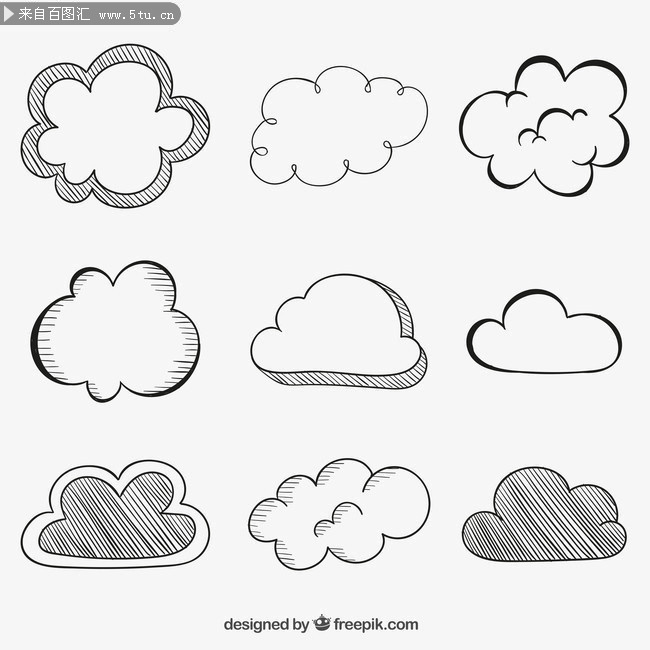 手绘云朵矢量图片素材