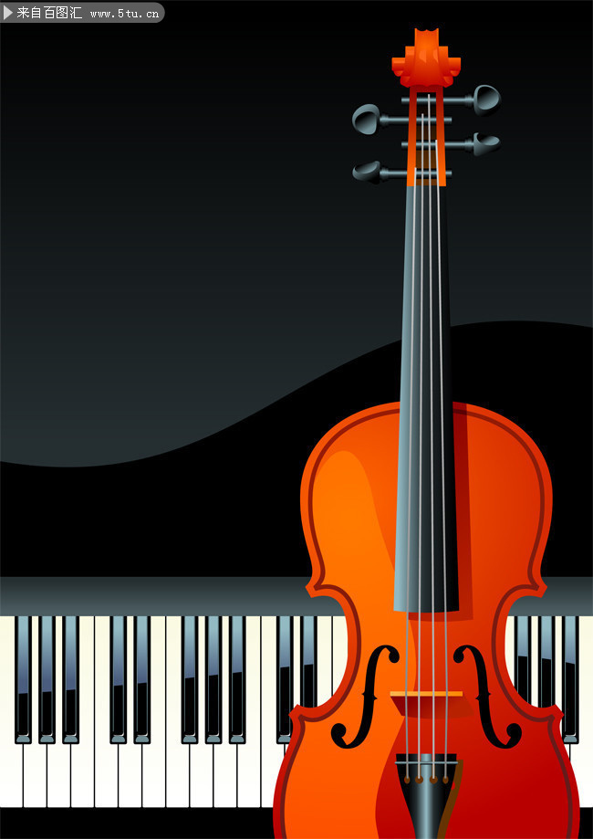 黑色钢琴吉他音乐背景图
