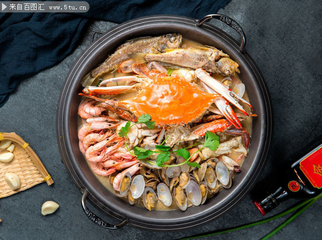 干锅海鲜菜品图片素材