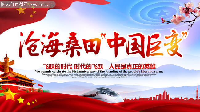 沧海桑田中国巨变改革开放四十周年主题海报