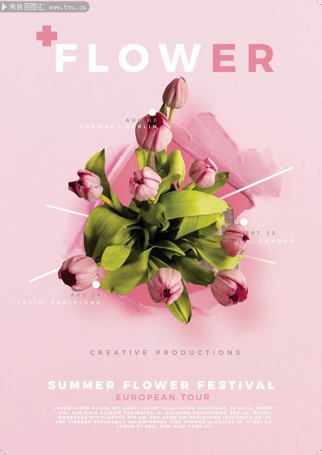 花卉宣传海报图片