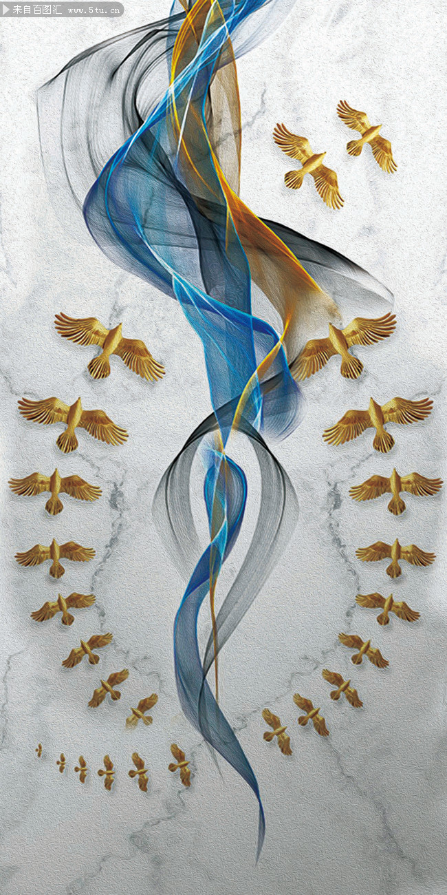 飞翔大理石风格壁画-原创设计素材交易-百图汇设计素材