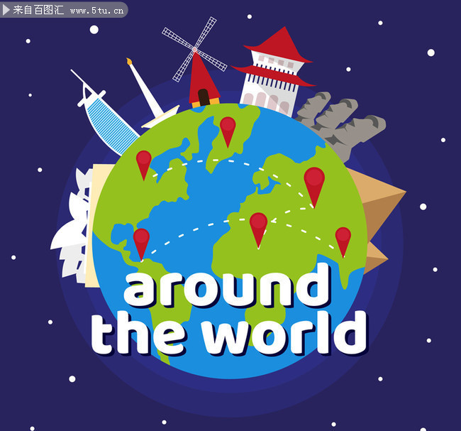 卡通地球插画素材