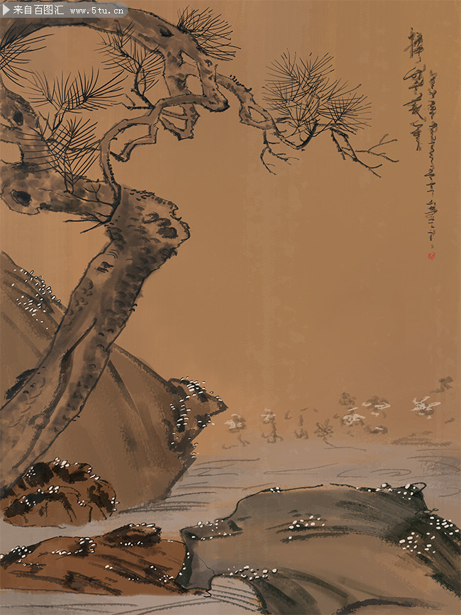 中国风复古古画风格背景