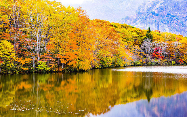 唯美秋天湖泊风景高清图片