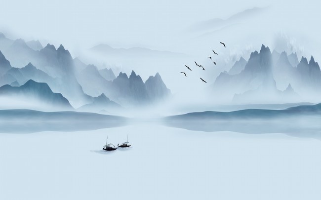 山水水墨画壁画图片-原创设计素材交易-百图汇设计素材