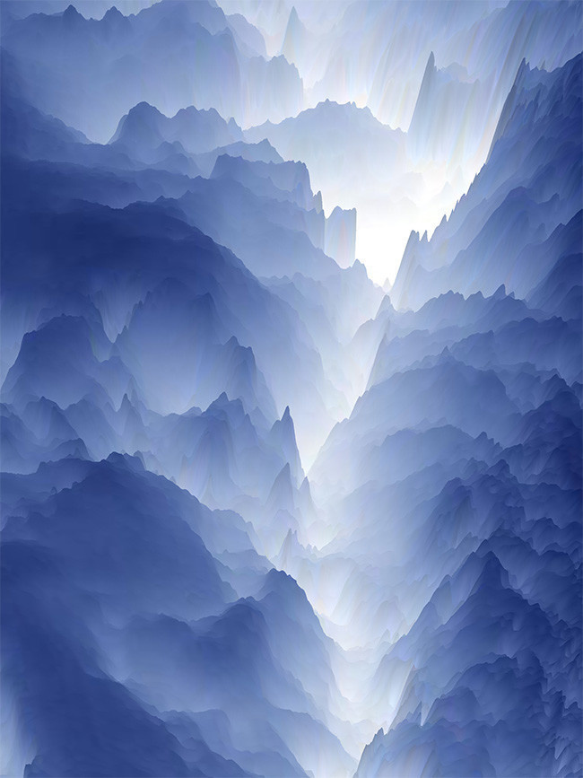 抽象蓝色山水水墨背景图片