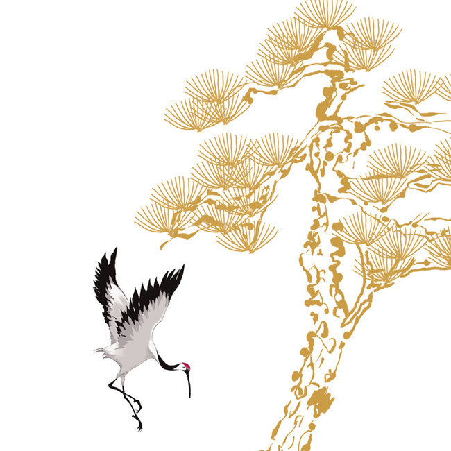 中国风仙鹤松树图片