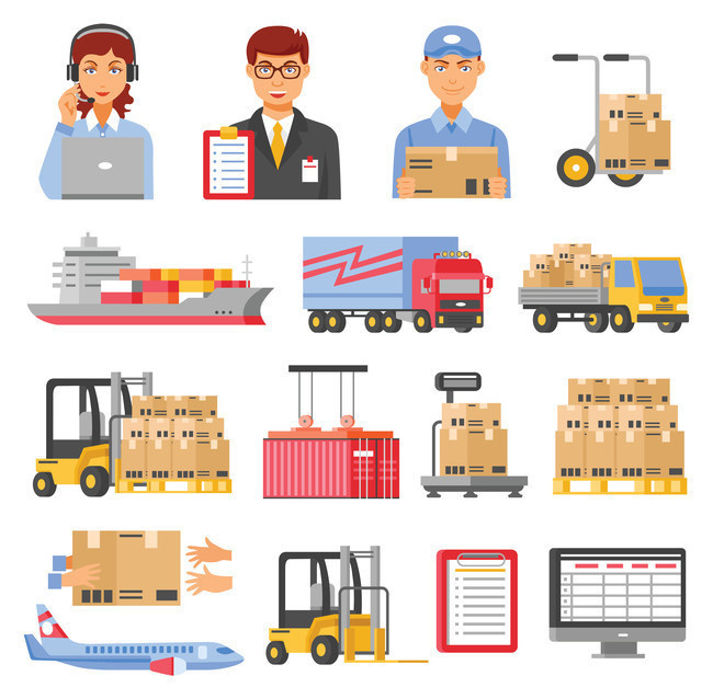 物流图标矢量素材