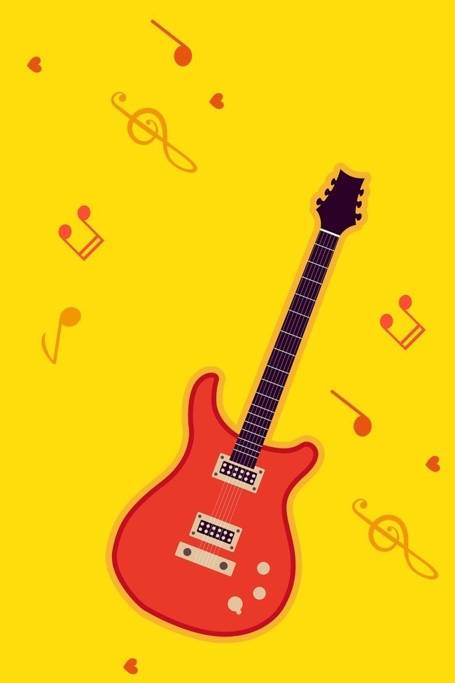 手绘吉他插画