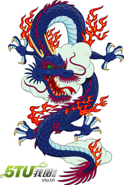 腾飞的中国龙_古典蓝色版