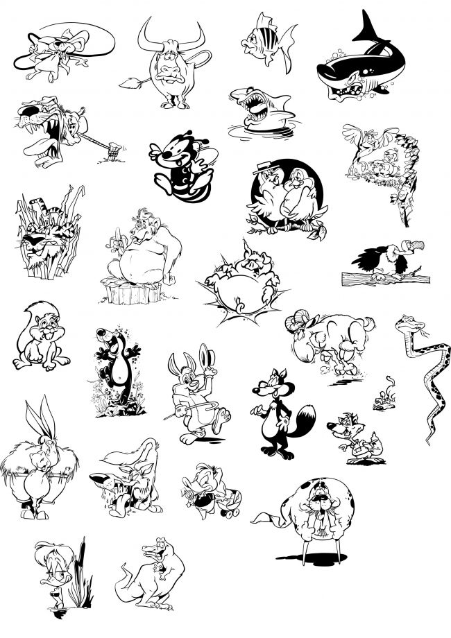 [卡通漫画] 黑白卡通形象