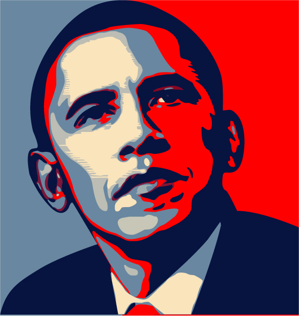 adobe illustrator cs格式的美国总统obama(ai)-矢量素材区 - 共享