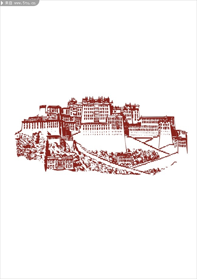 布达拉宫cdr矢量图