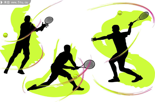网球运动员动作矢量图