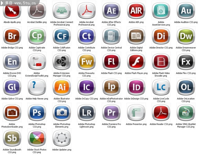 adobe主题精美软件png图标