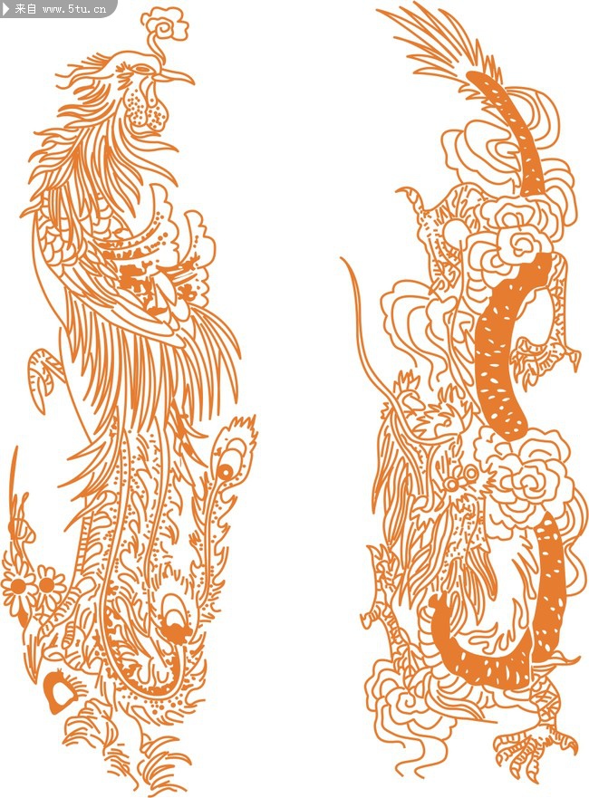 龙凤图案-矢量素材-百图汇设计素材