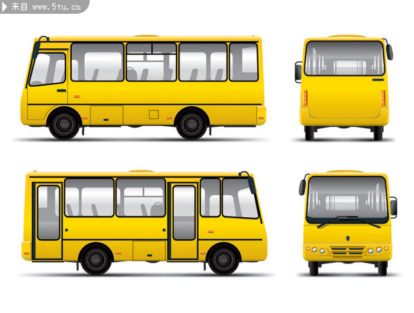 各种bus大巴矢量素材