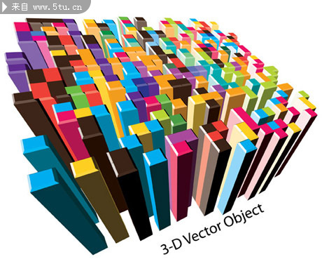 3-d free vector object 时尚立体绚丽彩色3d图