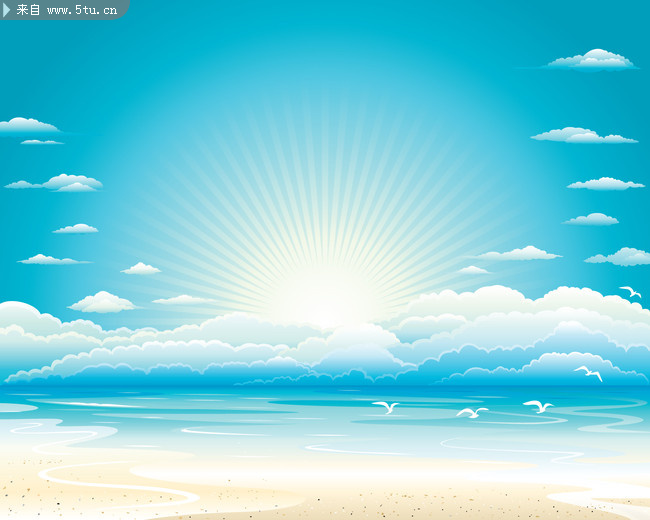 5款天空主题风光矢量素材