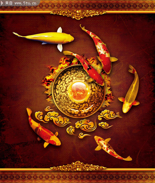吉祥金鱼psd素材