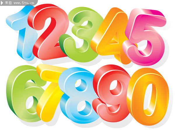 彩色数字矢量素材