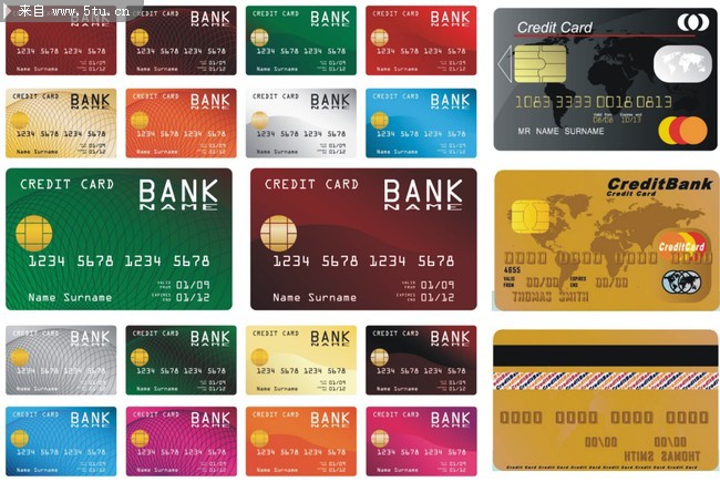 多种信用卡矢量设计素材