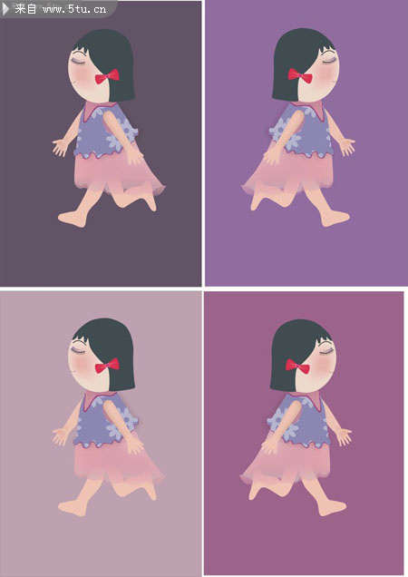 卡通人物设计 同一色系列的简洁